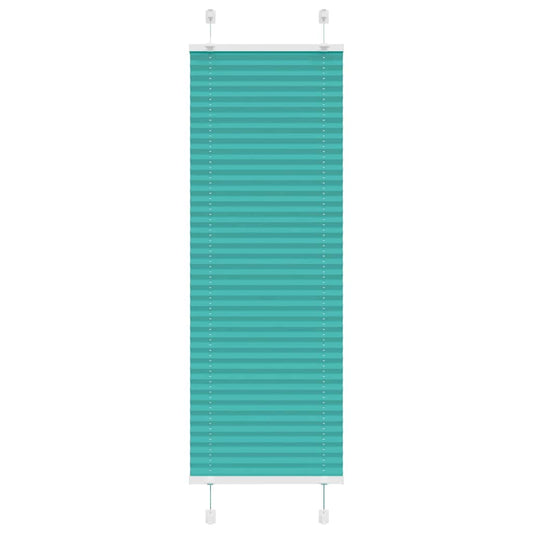 vidaXL Pleated Blind Petrol Green 45x150 cm Fabric Width 44.4 cm Polyester