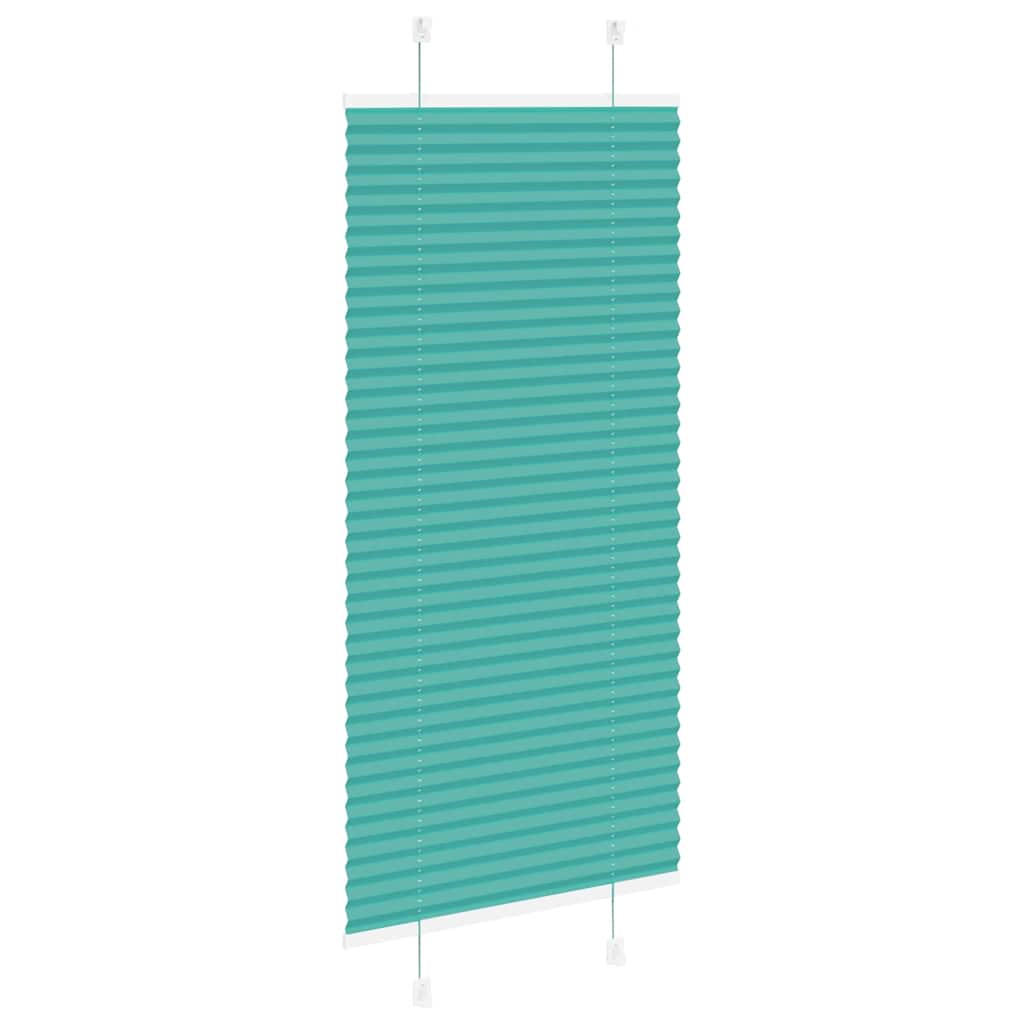 vidaXL Pleated Blind Petrol Green 60x150 cm Fabric Width 59.4 cm