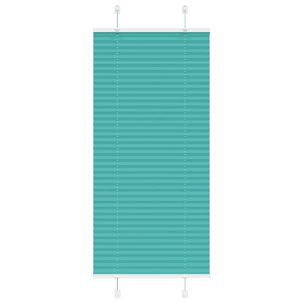 vidaXL Pleated Blind Petrol Green 65x150 cm Fabric Width 64.4 cm