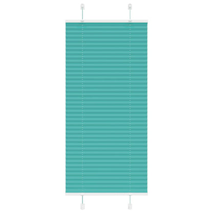 vidaXL Pleated Blind Petrol Green 65x150 cm Fabric Width 64.4 cm
