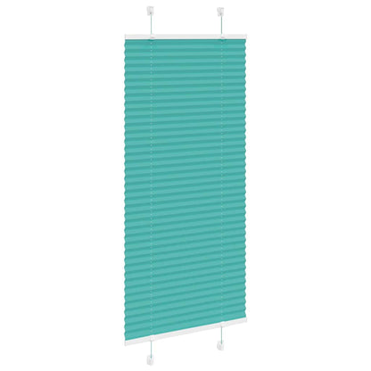 vidaXL Pleated Blind Petrol Green 65x150 cm Fabric Width 64.4 cm