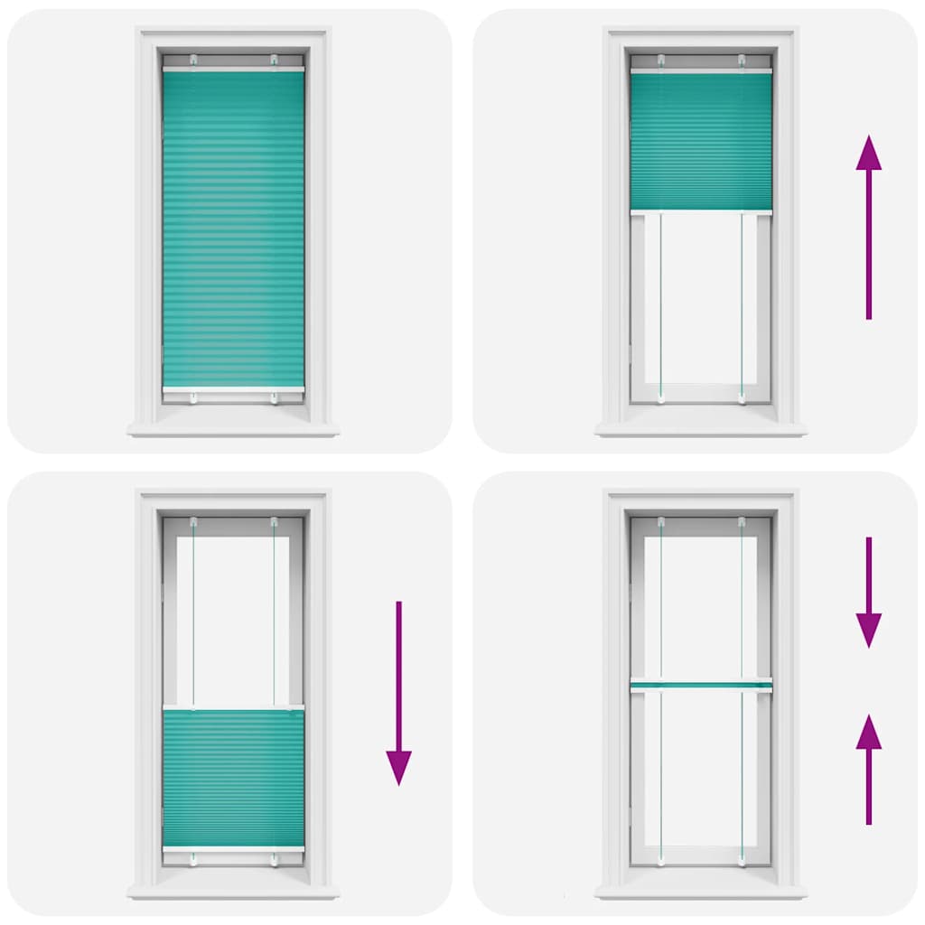 vidaXL Pleated Blind Petrol Green 65x150 cm Fabric Width 64.4 cm