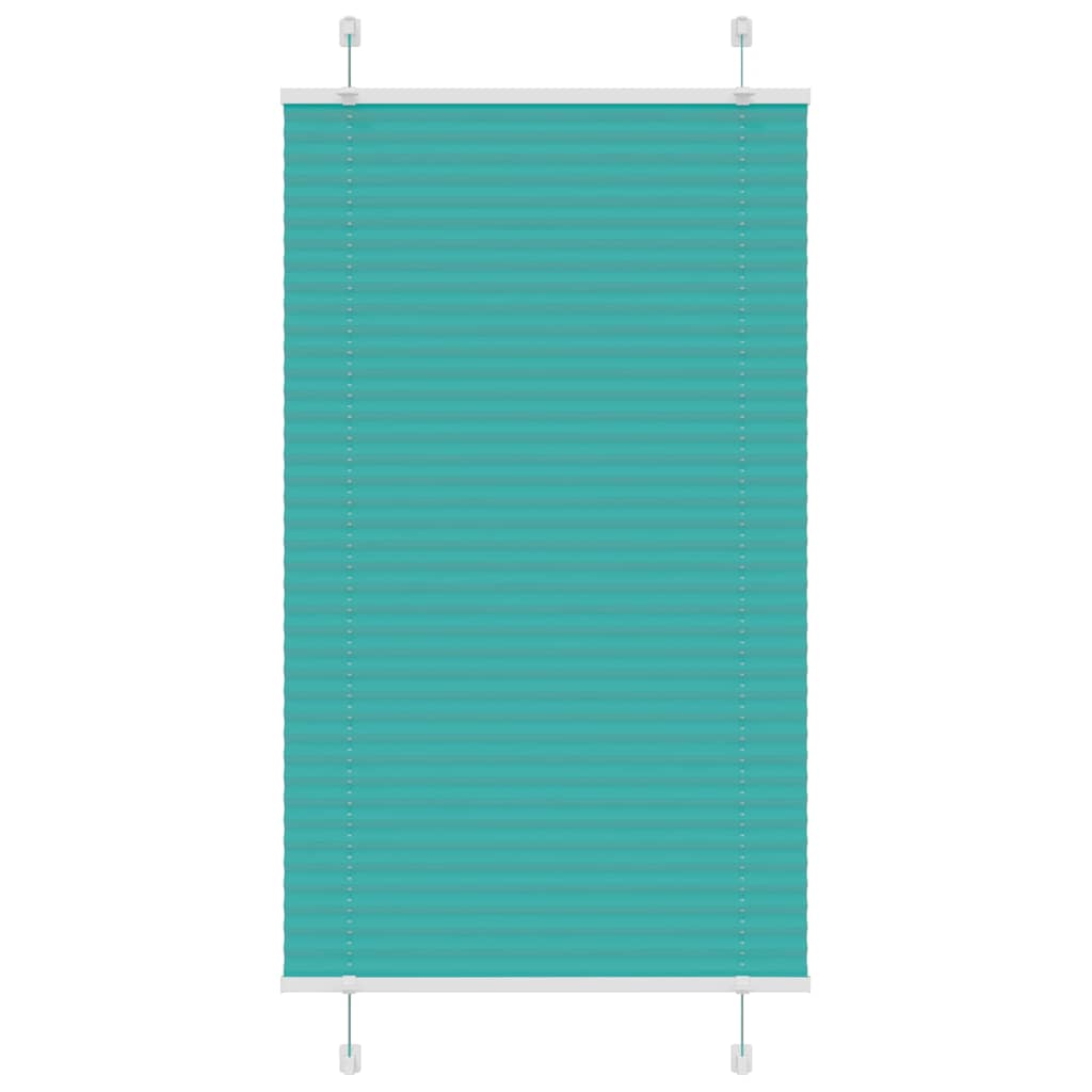 vidaXL Pleated Blind Petrol Green 70x150 cm Fabric Width 69.4 cm Polyester