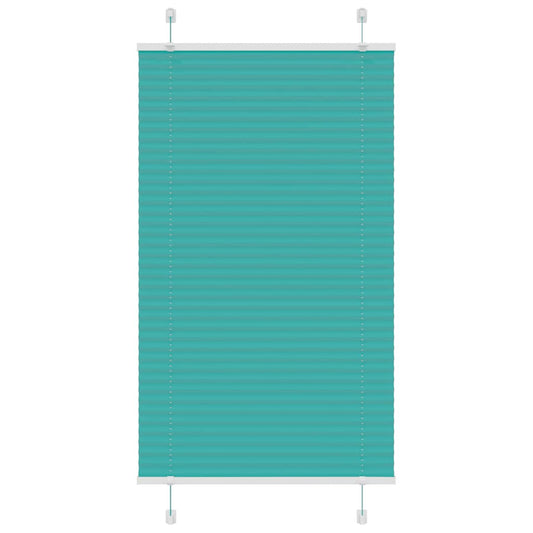 vidaXL Pleated Blind Petrol Green 80x150 cm Fabric Width 79.4 cm Polyester