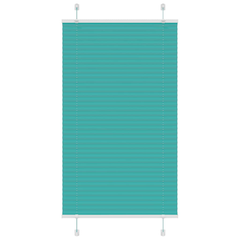 vidaXL Pleated Blind Petrol Green 80x150 cm Fabric Width 79.4 cm