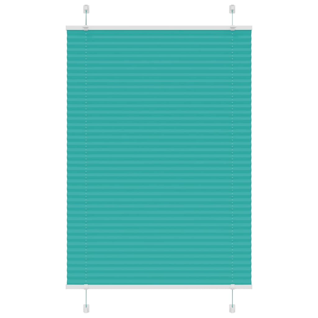 vidaXL Pleated Blind Petrol Green 85x150 cm Fabric Width 84.4 cm Polyester