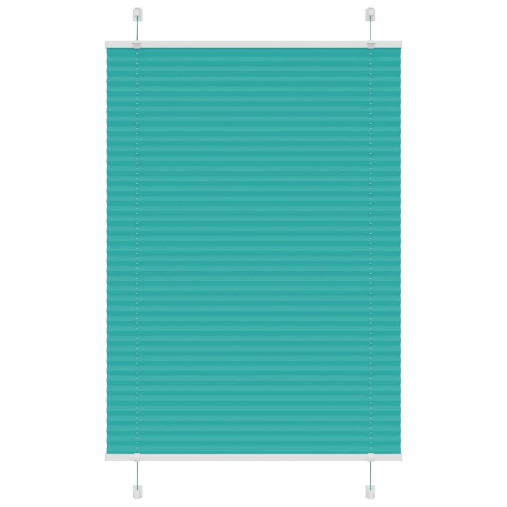 vidaXL Pleated Blind Petrol Green 100x150 cm Fabric Width 99.4 cm Polyester