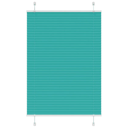vidaXL Pleated Blind Petrol Green 100x150 cm Fabric Width 99.4 cm Polyester