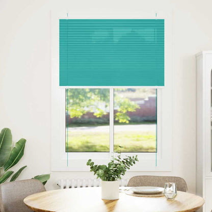 vidaXL Pleated Blind Petrol Green 100x150 cm Fabric Width 99.4 cm Polyester