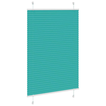 vidaXL Pleated Blind Petrol Green 100x150 cm Fabric Width 99.4 cm Polyester