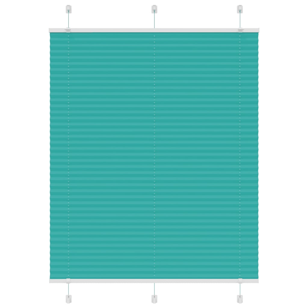 vidaXL Pleated Blind Petrol Green 110x150 cm Fabric Width 109.4 cm Polyester