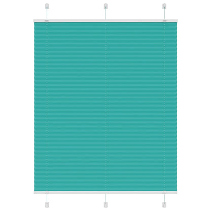 vidaXL Pleated Blind Petrol Green 110x150 cm Fabric Width 109.4 cm Polyester