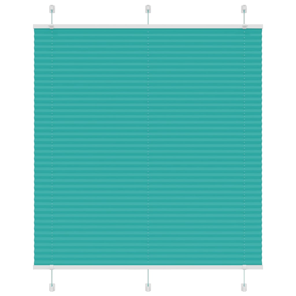 vidaXL Pleated Blind Petrol Green 115x150 cm Fabric Width 114.4 cm Polyester
