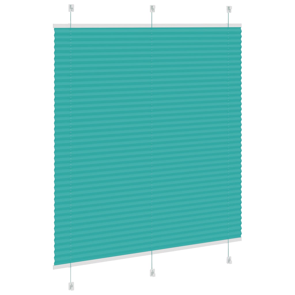 vidaXL Pleated Blind Petrol Green 120x150 cm Fabric Width 119.4 cm Polyester