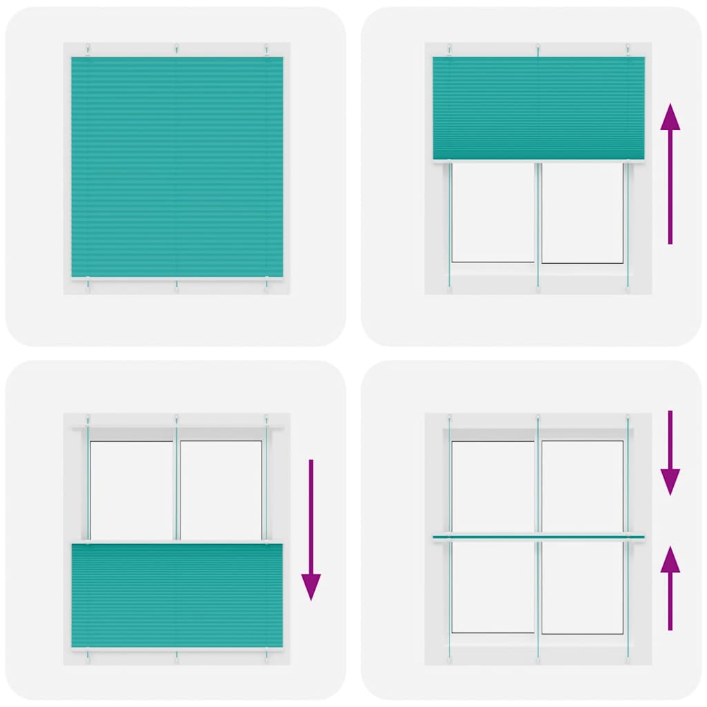 vidaXL Pleated Blind Petrol Green 120x150 cm Fabric Width 119.4 cm Polyester