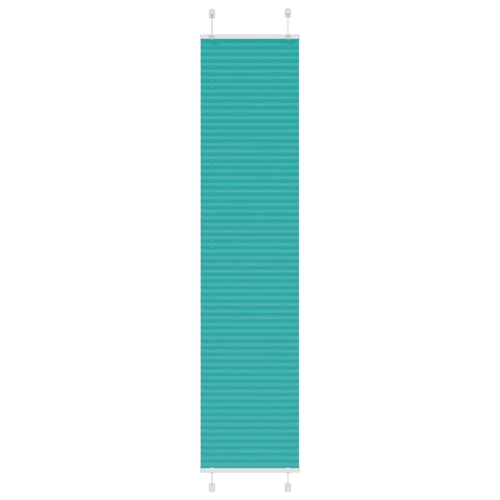 vidaXL Pleated Blind Petrol Green 45x200 cm Fabric Width 44.4 cm Polyester
