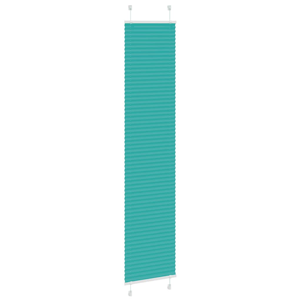 vidaXL Pleated Blind Petrol Green 45x200 cm Fabric Width 44.4 cm Polyester