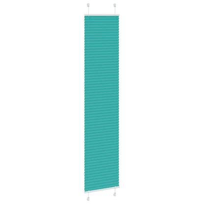 vidaXL Pleated Blind Petrol Green 45x200 cm Fabric Width 44.4 cm Polyester