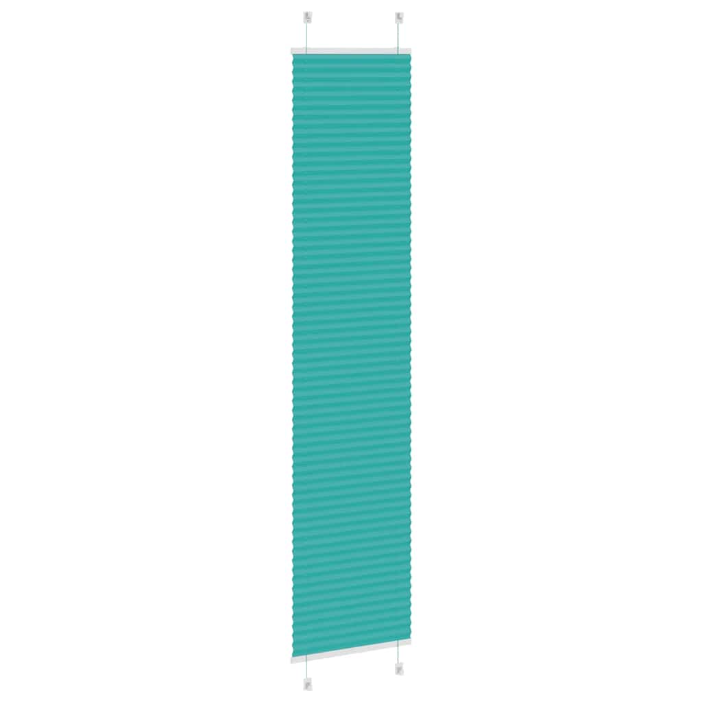vidaXL Pleated Blind Petrol Green 45x200 cm Fabric Width 44.4 cm
