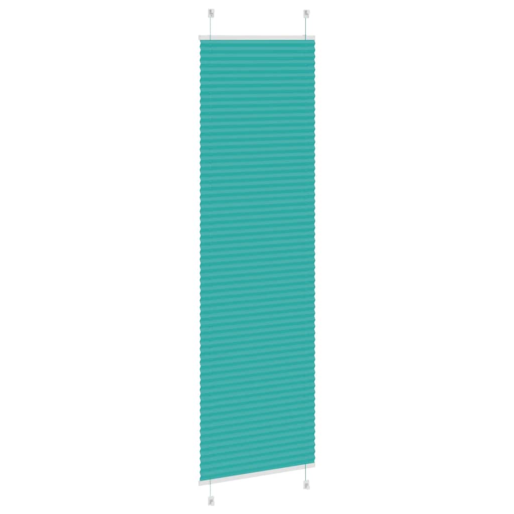 vidaXL Pleated Blind Petrol Green 55x200 cm Fabric Width 54.4 cm