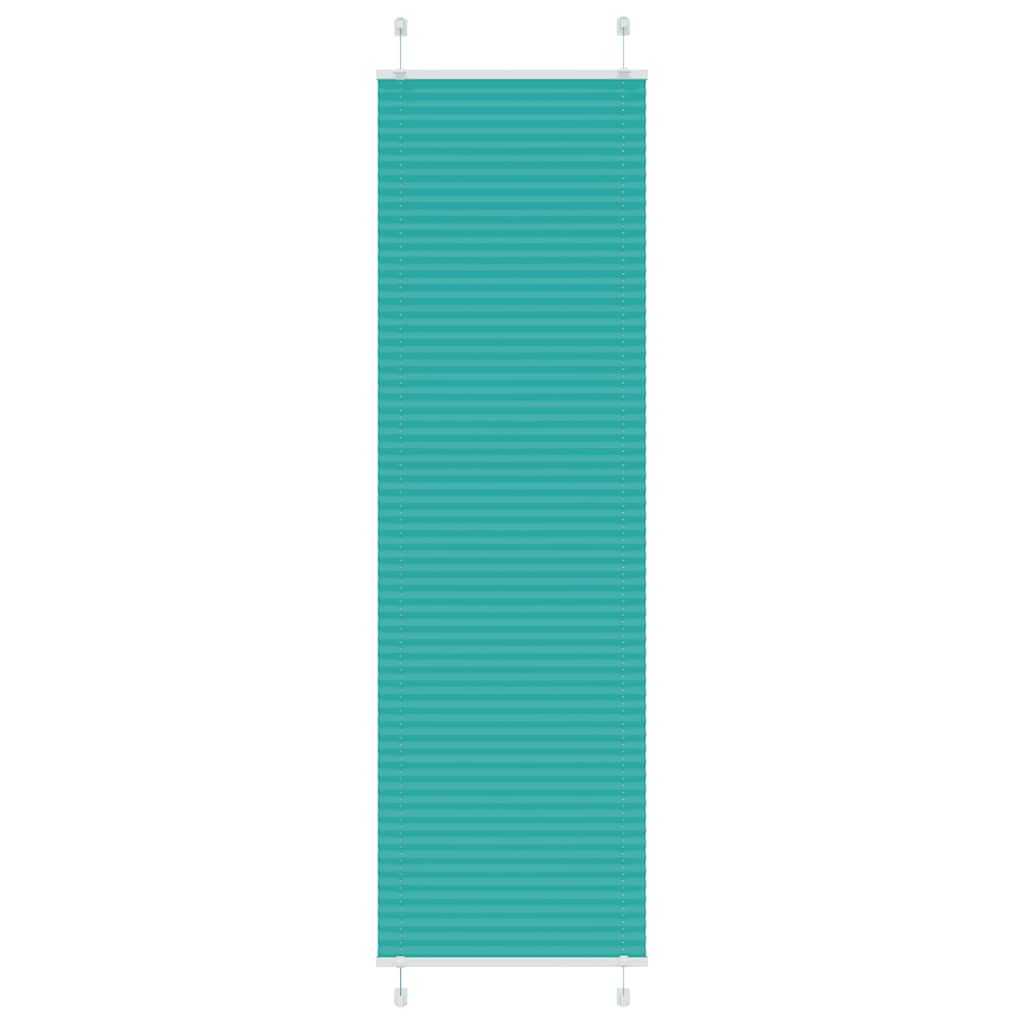 vidaXL Pleated Blind Petrol Green 65x200 cm Fabric Width 64.4 cm Polyester