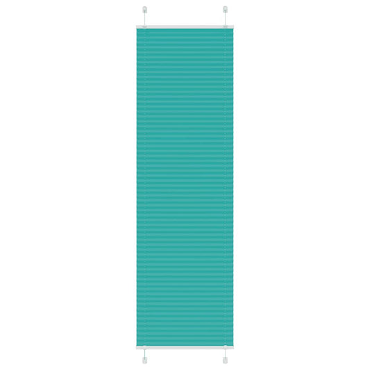 vidaXL Pleated Blind Petrol Green 65x200 cm Fabric Width 64.4 cm Polyester