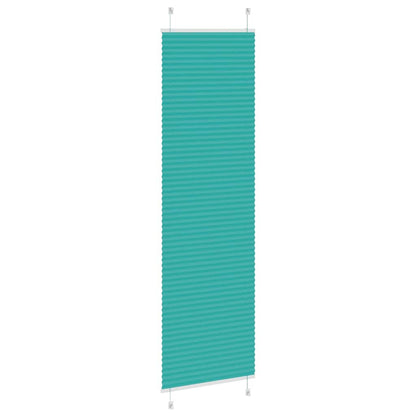 vidaXL Pleated Blind Petrol Green 65x200 cm Fabric Width 64.4 cm