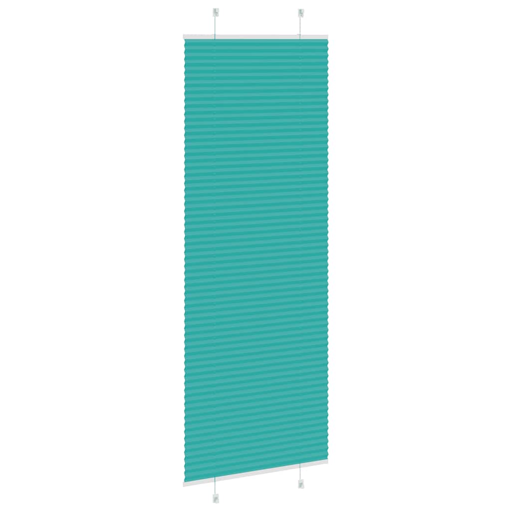 vidaXL Pleated Blind Petrol Green 75x200 cm Fabric Width 74.4 cm