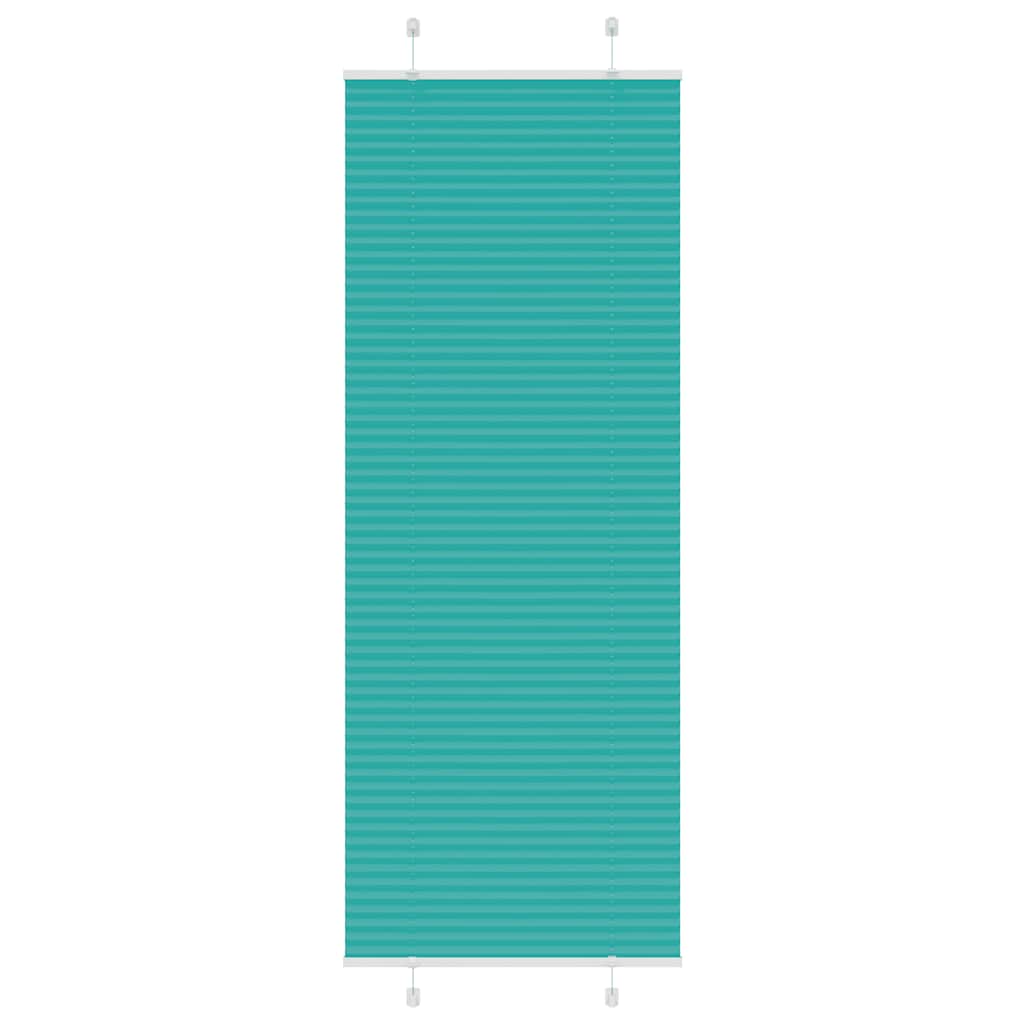 vidaXL Pleated Blind Petrol Green 80x200 cm Fabric Width 79.4 cm Polyester