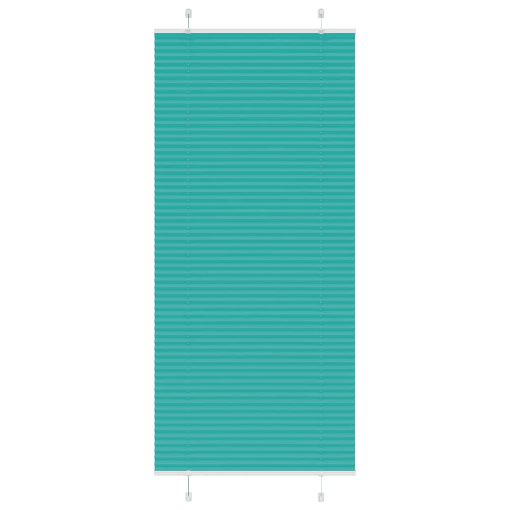 vidaXL Pleated Blind Petrol Green 85x200 cm Fabric Width 84.4 cm Polyester