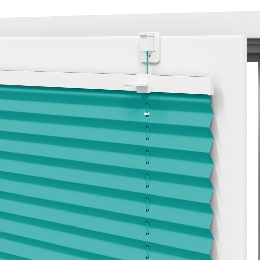 vidaXL Pleated Blind Petrol Green 85x200 cm Fabric Width 84.4 cm Polyester