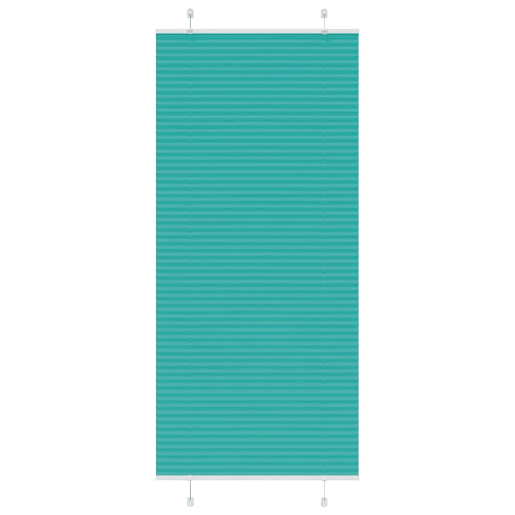 vidaXL Pleated Blind Petrol Green 90x200 cm Fabric Width 89.4 cm
