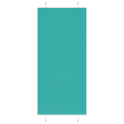 vidaXL Pleated Blind Petrol Green 90x200 cm Fabric Width 89.4 cm