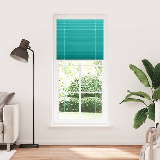vidaXL Pleated Blind Petrol Green 90x200 cm Fabric Width 89.4 cm
