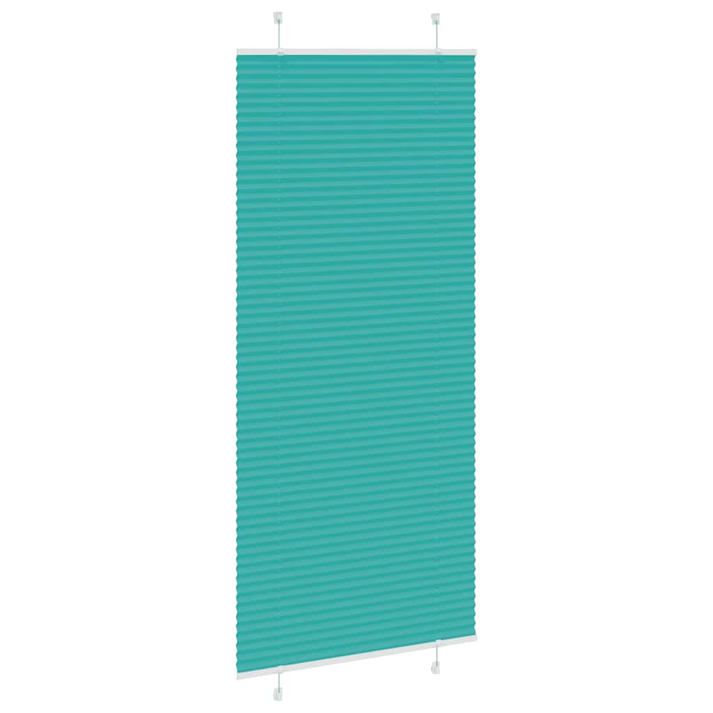 vidaXL Pleated Blind Petrol Green 95x200 cm Fabric Width 94.4 cm Polyester