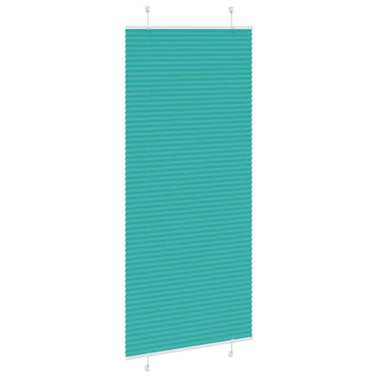vidaXL Pleated Blind Petrol Green 95x200 cm Fabric Width 94.4 cm Polyester