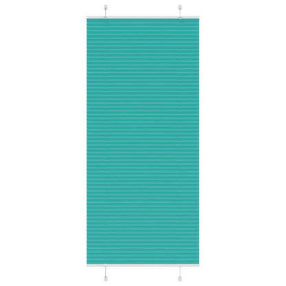 vidaXL Pleated Blind Petrol Green 100x200 cm Fabric Width 99.4 cm Polyester