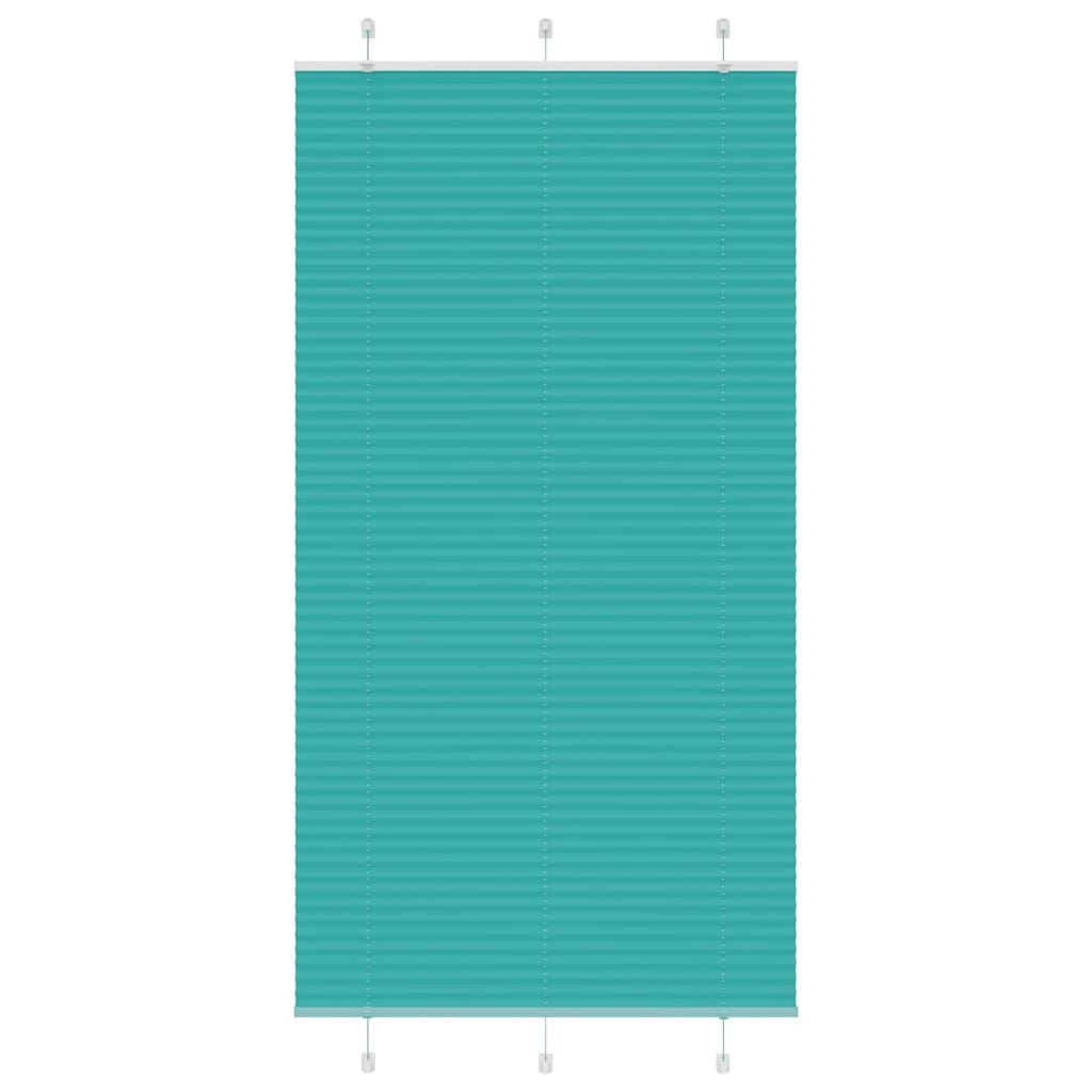 vidaXL Pleated Blind Petrol Green 105x200 cm Fabric Width 104.4 cm Polyester