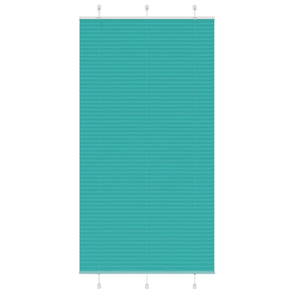 vidaXL Pleated Blind Petrol Green 105x200 cm Fabric Width 104.4 cm Polyester