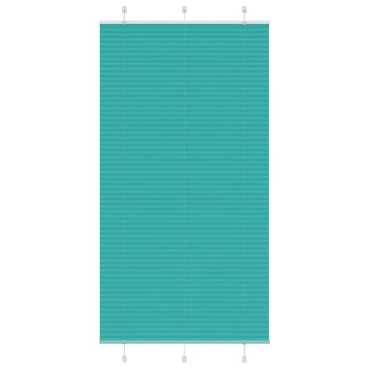 vidaXL Pleated Blind Petrol Green 105x200 cm Fabric Width 104.4 cm Polyester
