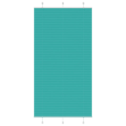 vidaXL Pleated Blind Petrol Green 110x200 cm Fabric Width 109.4 cm