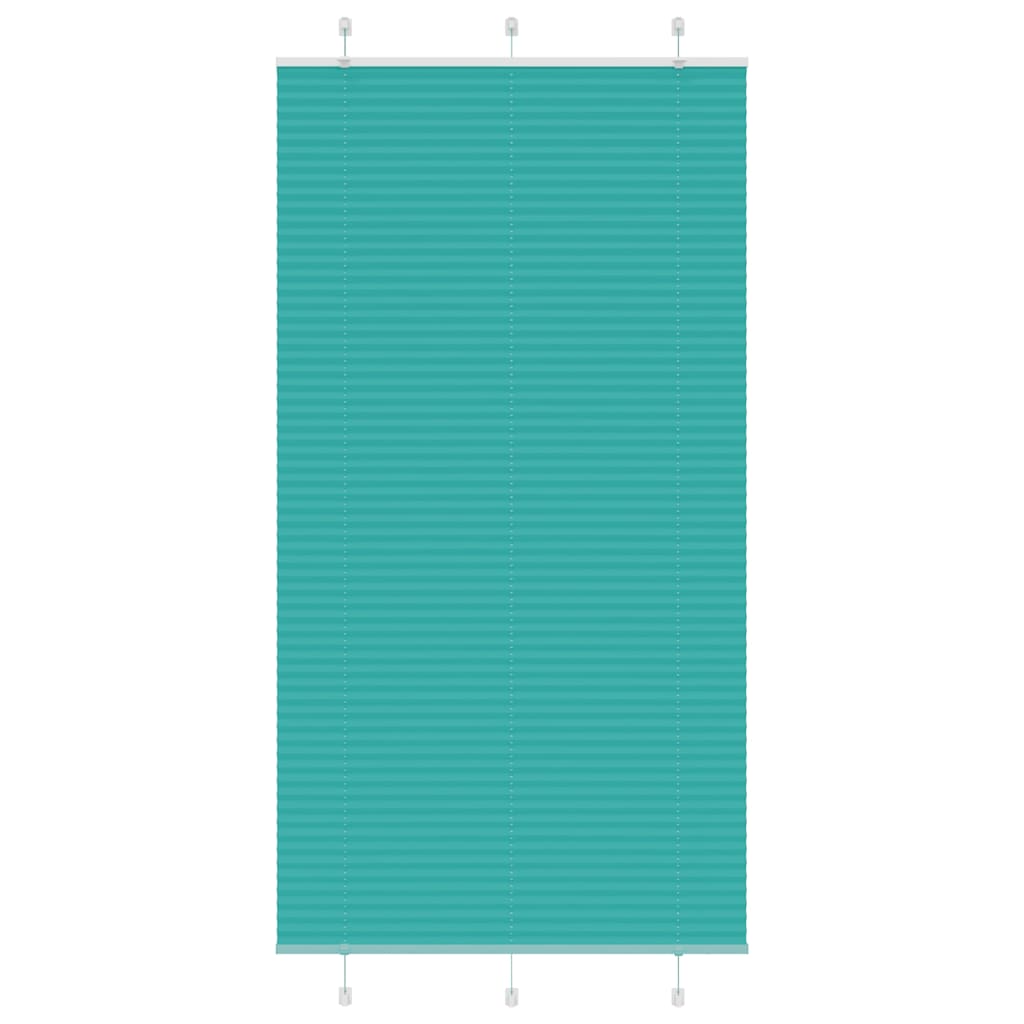 vidaXL Pleated Blind Petrol Green 110x200 cm Fabric Width 109.4 cm Polyester