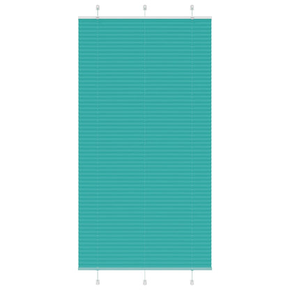 vidaXL Pleated Blind Petrol Green 110x200 cm Fabric Width 109.4 cm Polyester