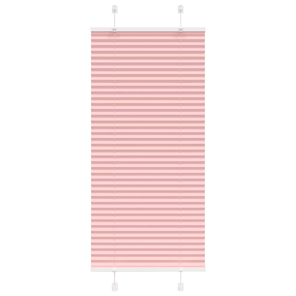 vidaXL Pleated Blind Pink 65x100 cm Fabric Width 64.4 cm Polyester