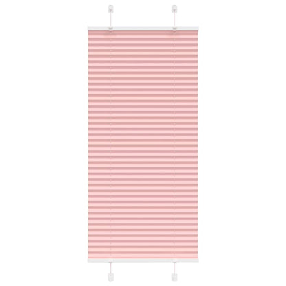vidaXL Pleated Blind Pink 65x100 cm Fabric Width 64.4 cm Polyester