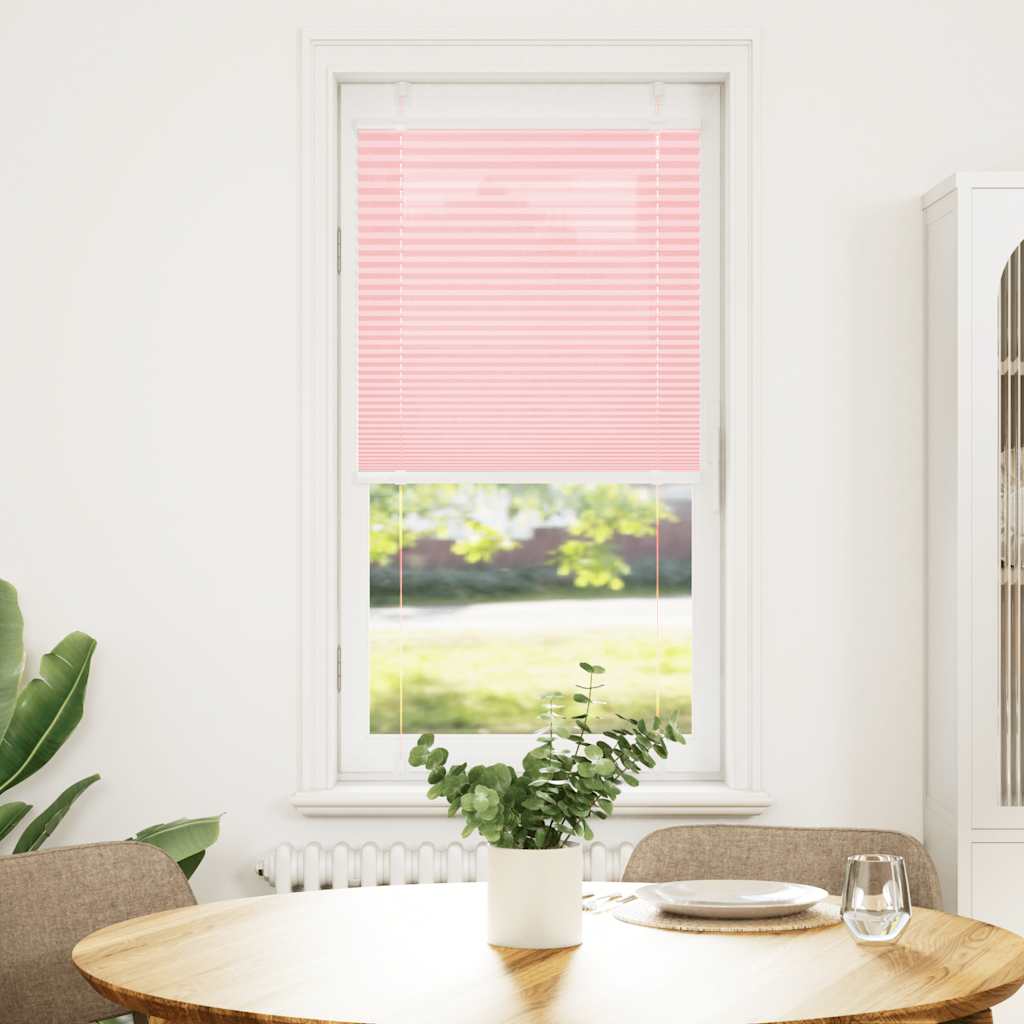 vidaXL Pleated Blind Pink 65x100 cm Fabric Width 64.4 cm Polyester