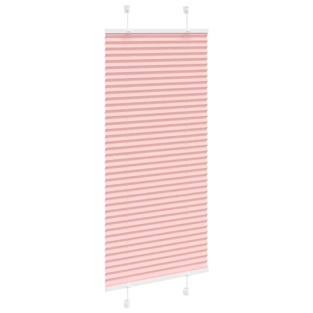 vidaXL Pleated Blind Pink 65x100 cm Fabric Width 64.4 cm Polyester