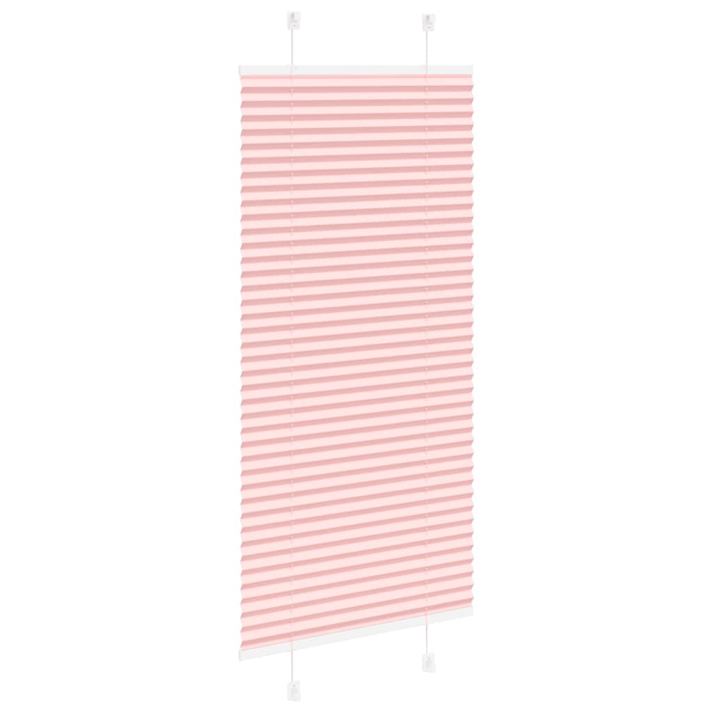 vidaXL Pleated Blind Pink 65x100 cm Fabric Width 64.4 cm Polyester