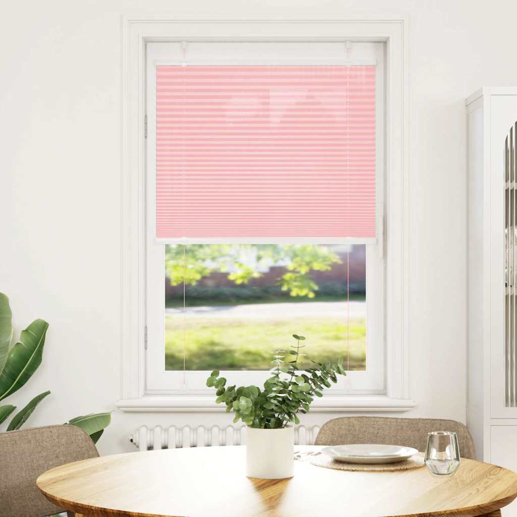 vidaXL Pleated Blind Pink 75x100 cm Fabric Width 74.4 cm Polyester