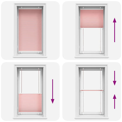 vidaXL Pleated Blind Pink 75x100 cm Fabric Width 74,4 cm Polyester
